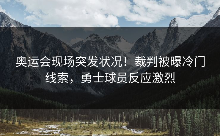 奥运会现场突发状况！裁判被曝冷门线索，勇士球员反应激烈